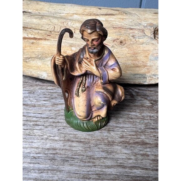 Hand Painted Italian Joseph Figurine Vintage Nativity BVC Italy Resin - Picture 1 of 7